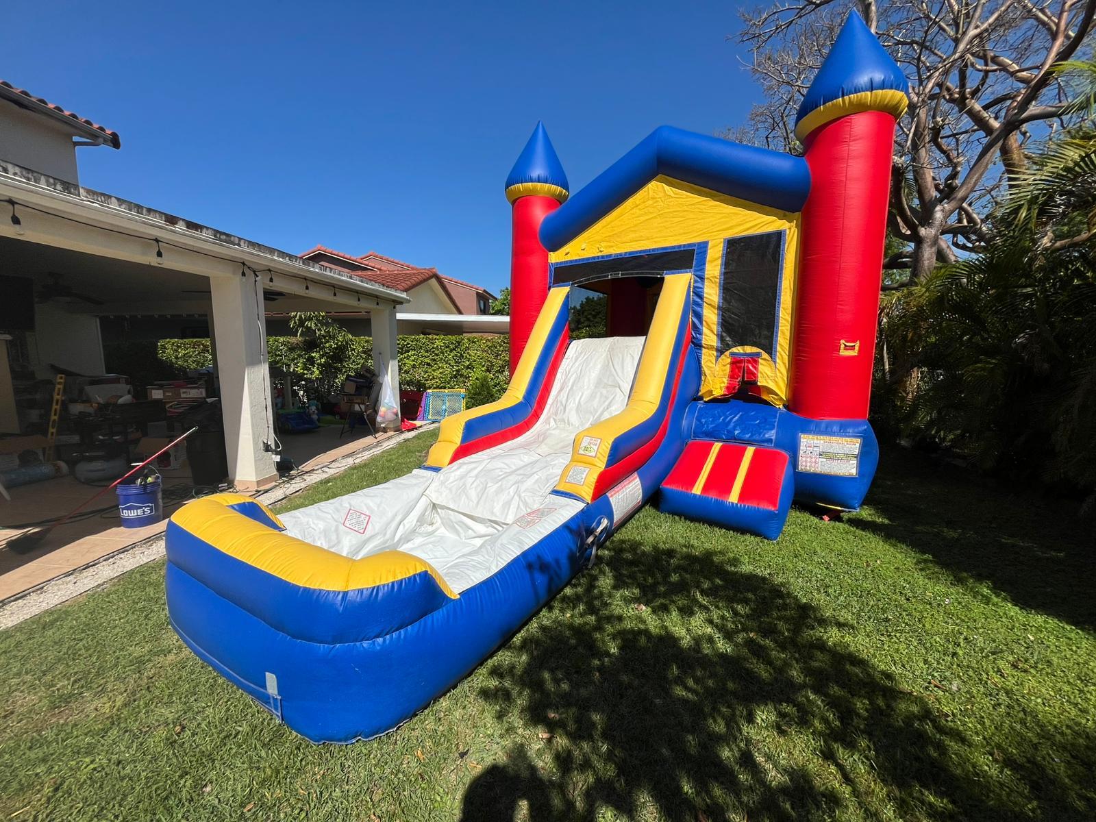 Blue Castle Bounce House with Pool