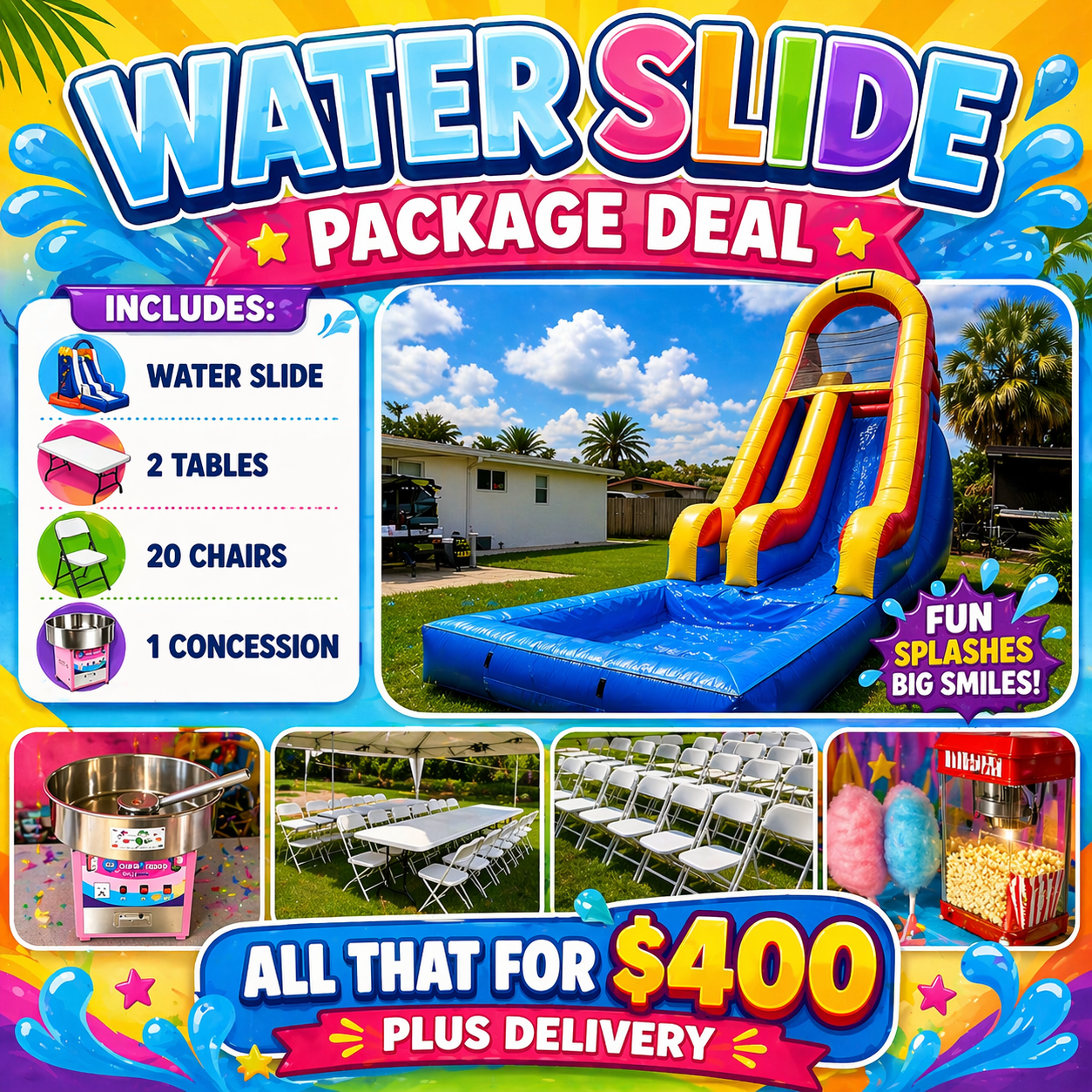 Water Slide Package – $400