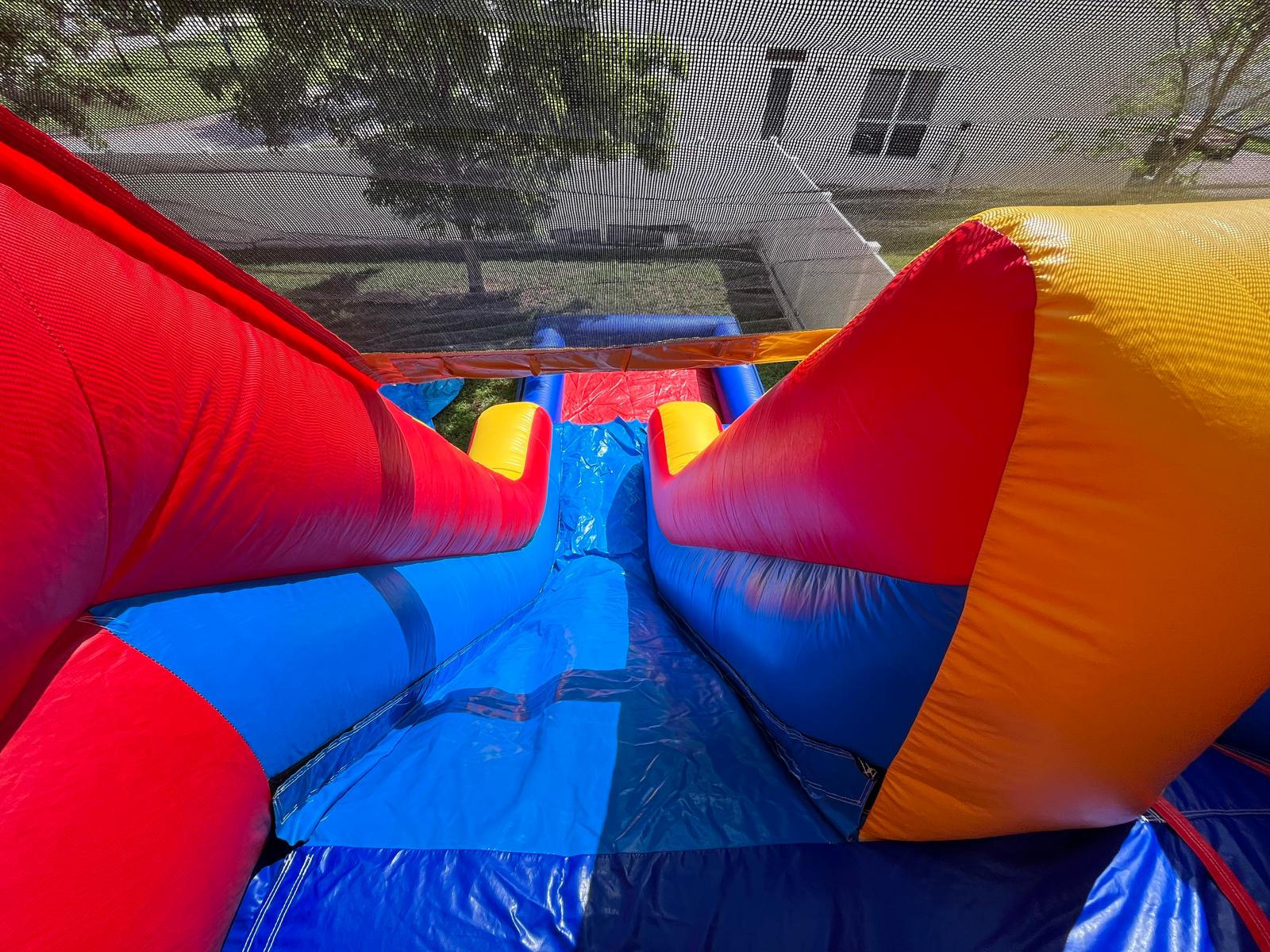 Yellow Water Slide Pool View